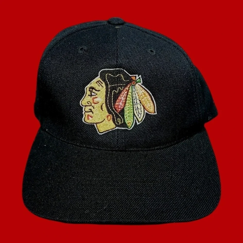 Vintage Sports Specialties Chicago Blackhawks Hat Mens 7 1/8 NHL Black